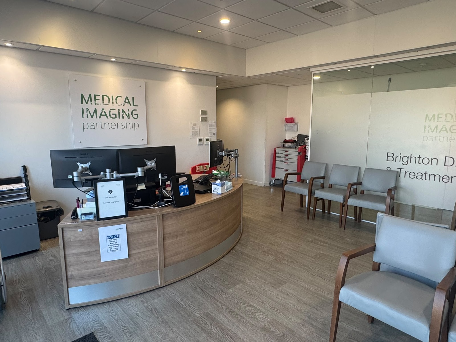 Reception and waiting area at the Brighton Diagnostic Treatment Centre