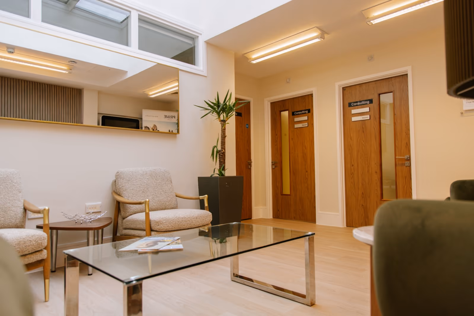 Waiting area outside the consulting rooms