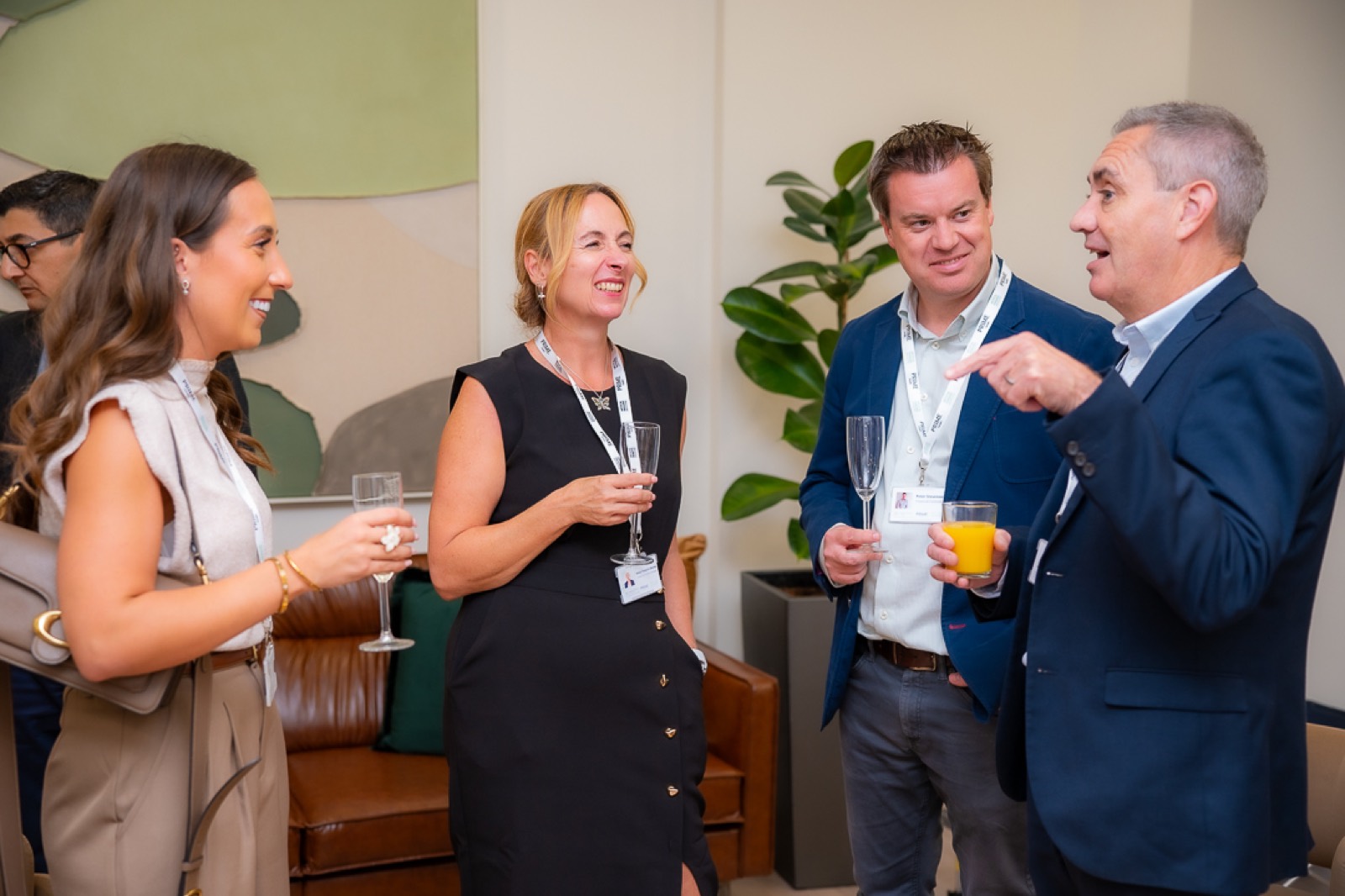 Guests in the refurbished patient lounge at Queen Anne Street