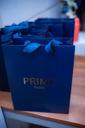 Prime Health gift bags for guests