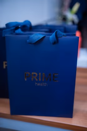 Prime Health gift bags for guests