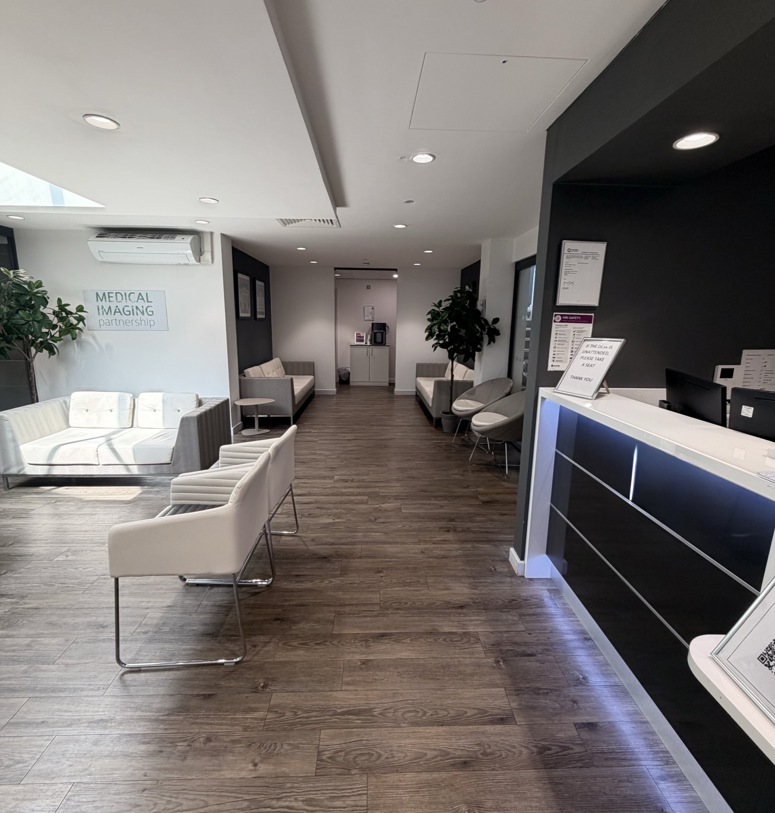 Reception and waiting area at the Stockport centre